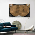 Zeitgenössische Mars-Karten-Segeltuch-Druck / Planeten-Karten-Segeltuch-Wand-Kunst / Weinlese Geographische Kunst für Wand